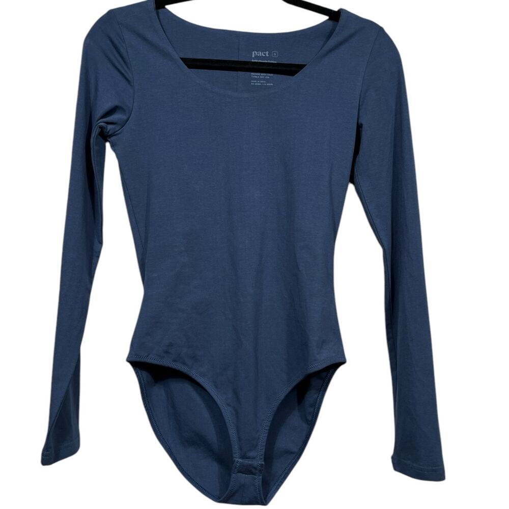 Pact Long Sleeve Scoop Neck Bodysuit - Navy Blue
